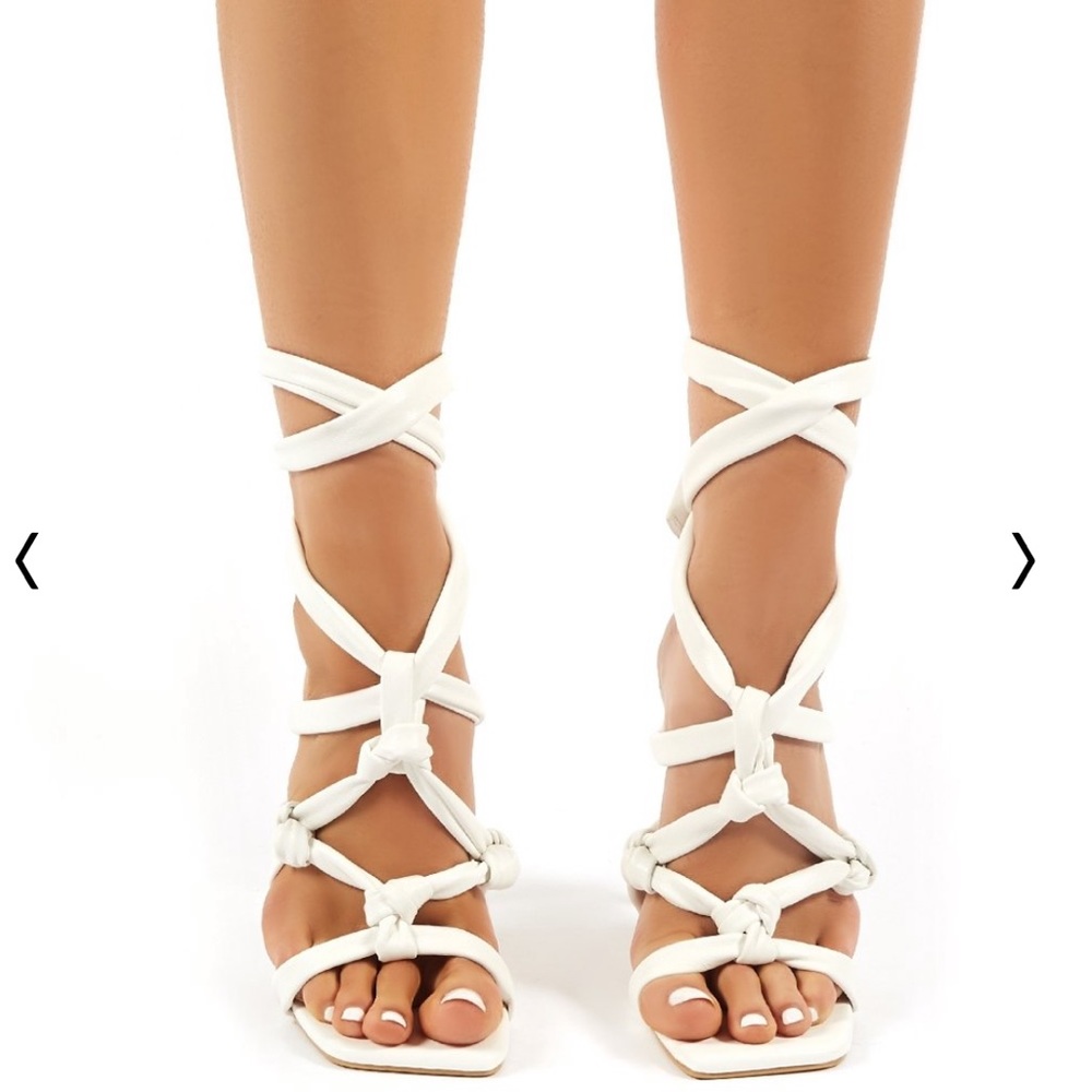 Public Desire CONVO KNOTTED LACE UP Heels sz 8